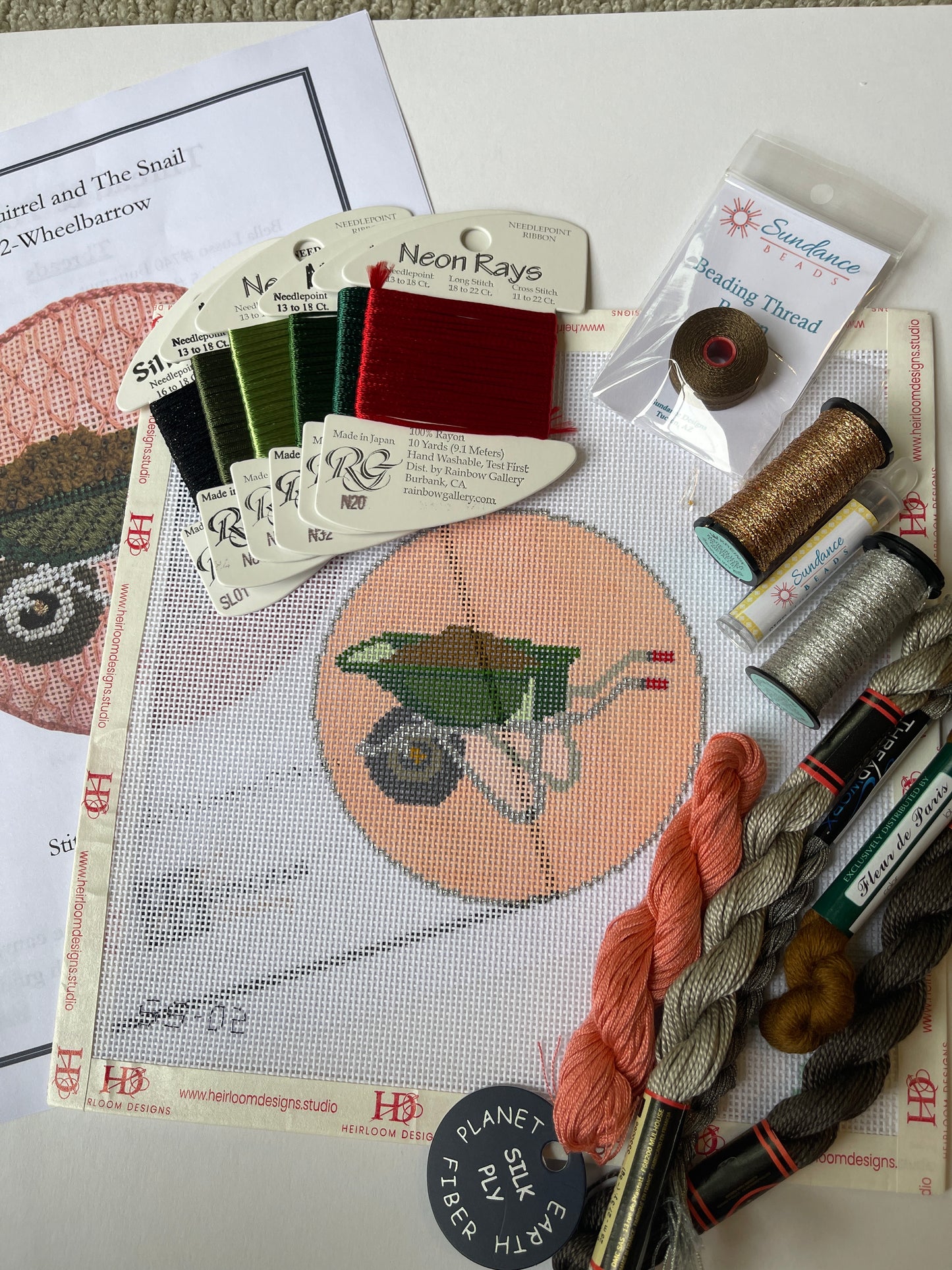 Wheelbarrow Canvas & Stitch Guide  WITH THREAD KIT C-SS02