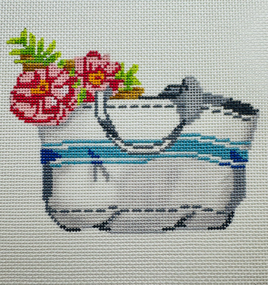 Boat Tote with Flowers C-SF17