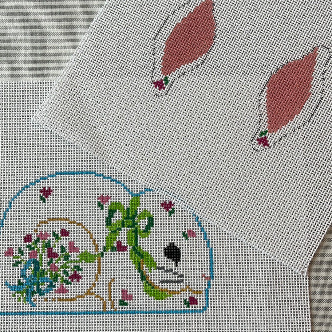 Bunny with Heart Flowers 2 sided C-CD-156H