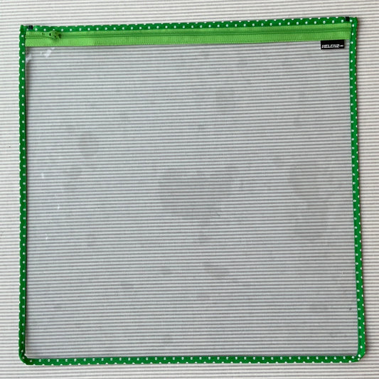 Large Green with White Polka Dot Project Bag 14” Square A-PLDPB in GR polka dots XL