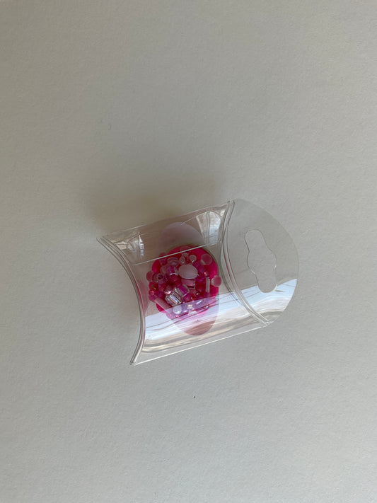 Merry L Hot Pink Felt Small Needle Minder with Beads A-MLNM hot pink
