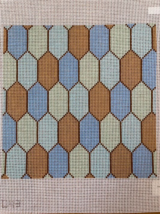 Geometric Square in Blues and Greens C-PD043