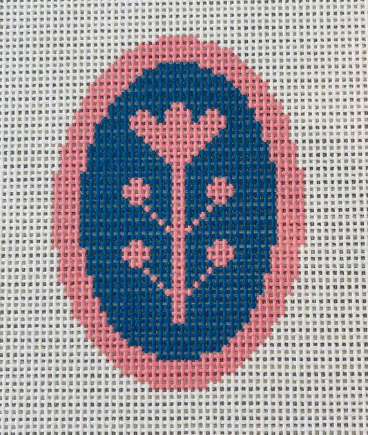 Block Print Flower Oval C-ND167