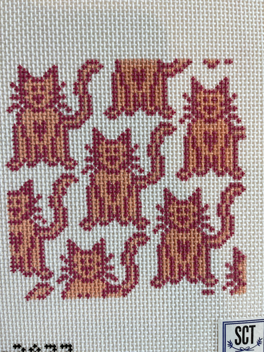 Pink Cat Square (C-KCD2877)