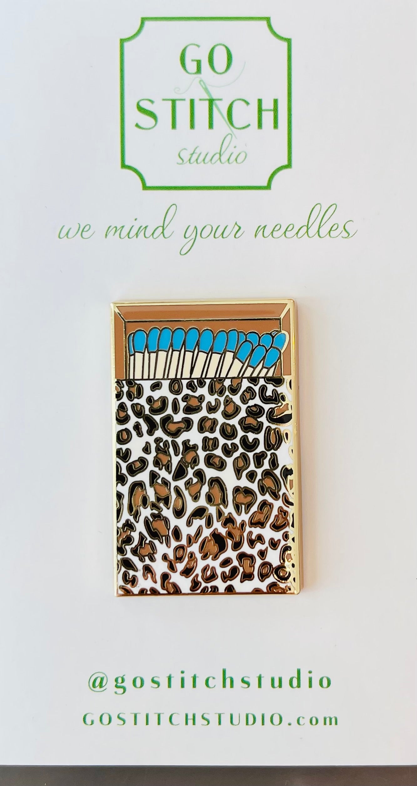Leopard Print Matchbox Needle Minder A-GSSLEOMB