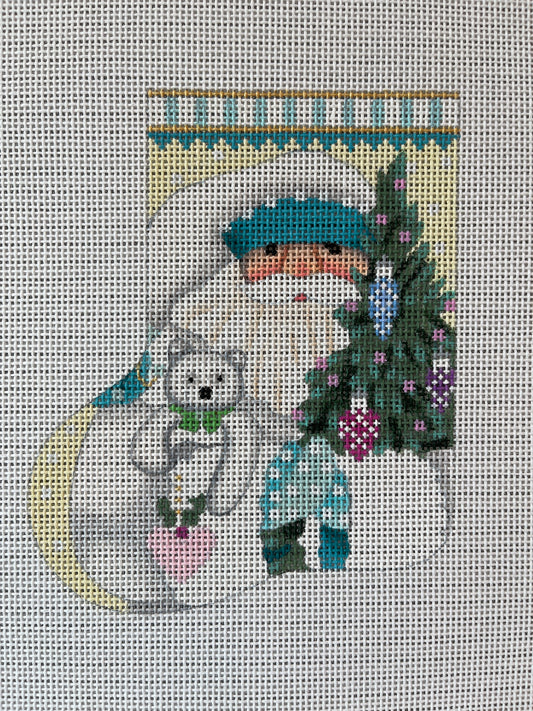 Mini Stocking Santa with White Bear and Tree C-MS391CC