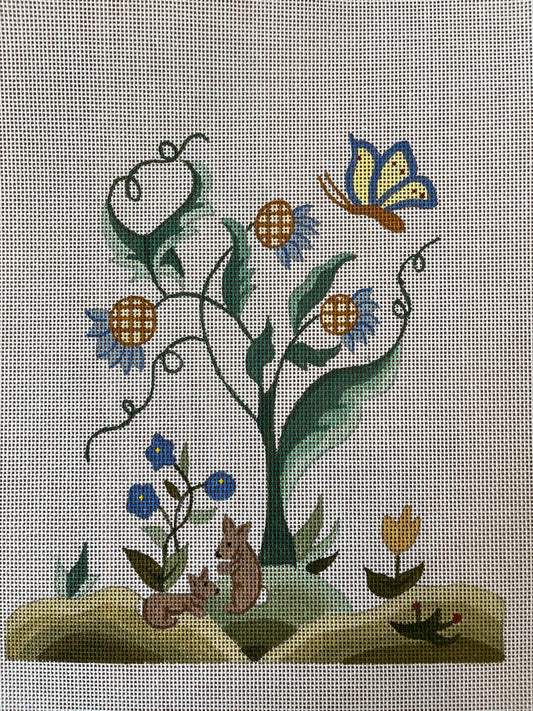 Aye Canvas with Vines and Bunnies C-M81