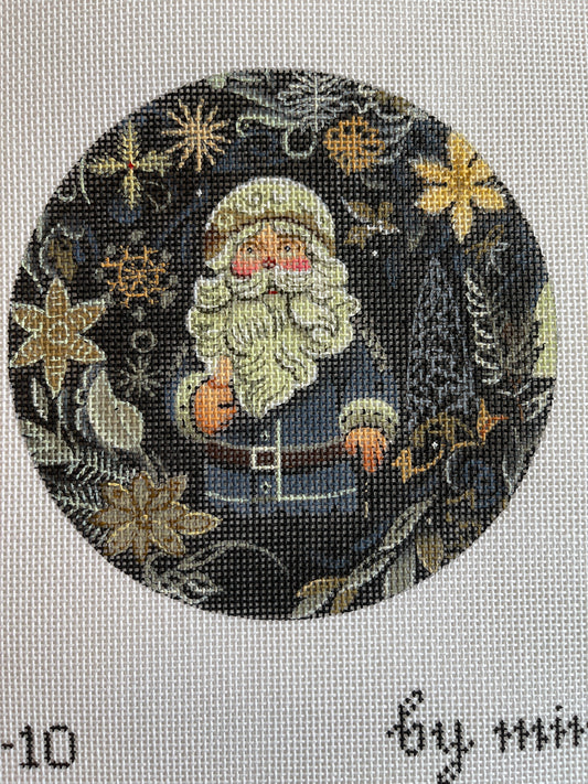 Navy Santa Round by Mindy C-CCM10