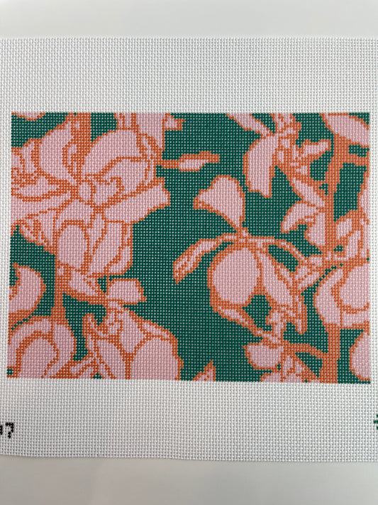 Pink and Orange Orchid Uptown Clutch C-MK207