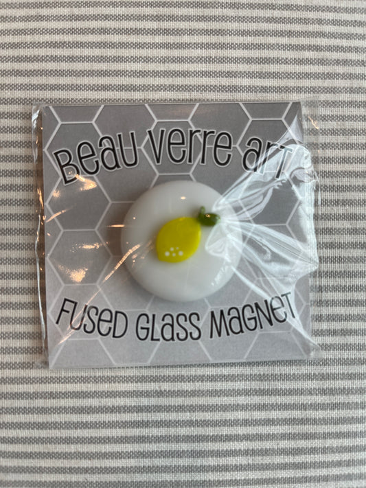Glass Needle Minder Lemon on White A-BVNMLem