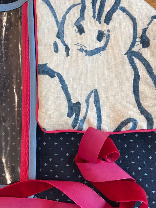 Traveler 4: Blue Bunnies with Pink and Navy