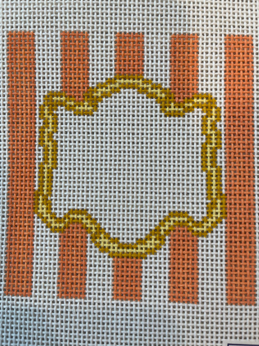 Orange and Yellow Monogram Striped Square C-KCD2268OY