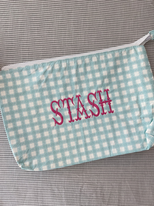 STASH Project Bag Large in Green Gingham A-WNGGstash