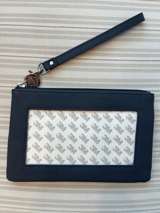 Navy Leather Zipper Pouch A-TBCnavy
