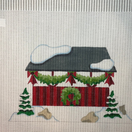 Red Barn with Garland C-RCHO2201