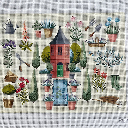 Chelsea Garden with House and Tools C-KB1324