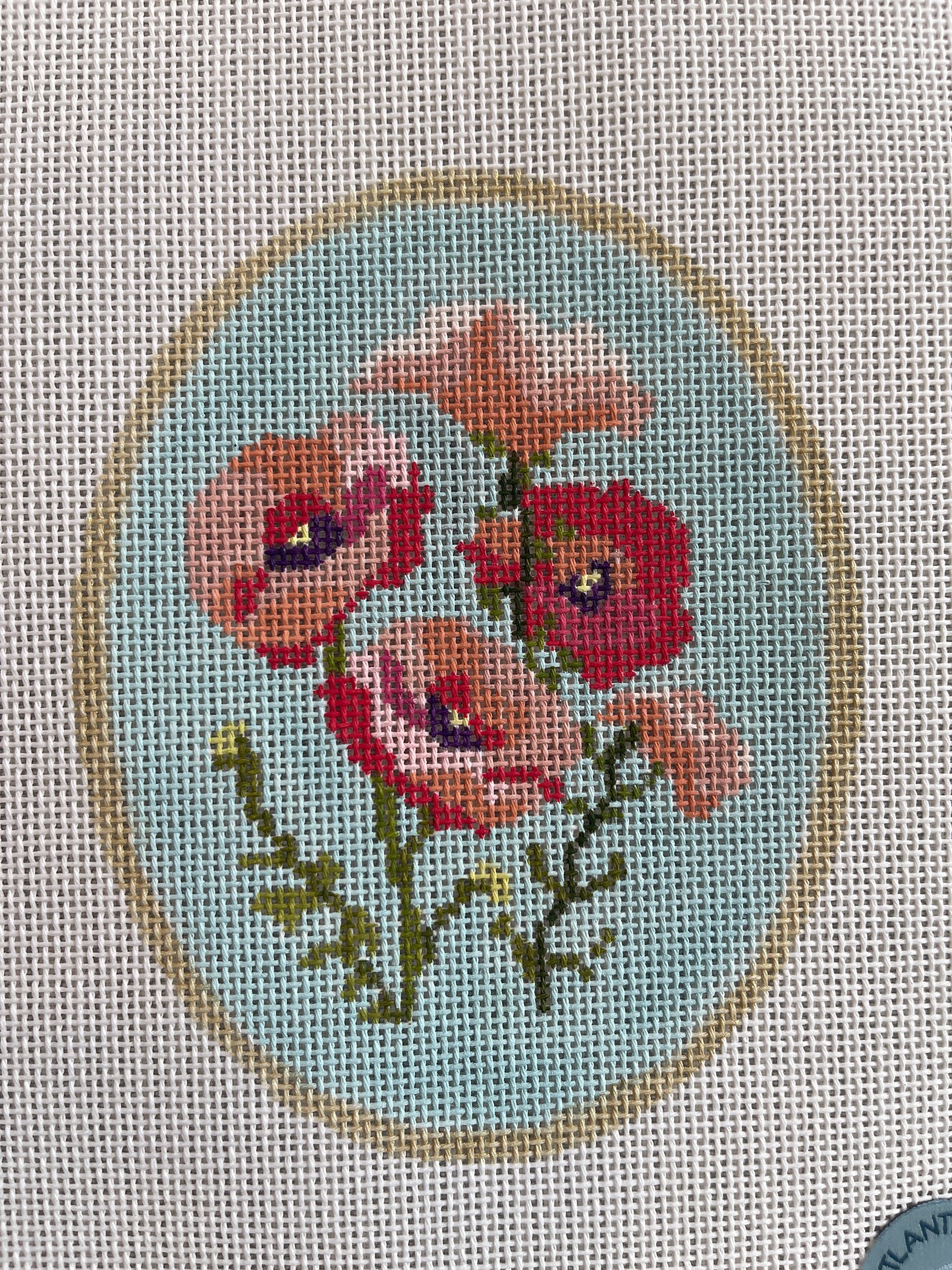August Birth Flowers Oval C-ABCaug