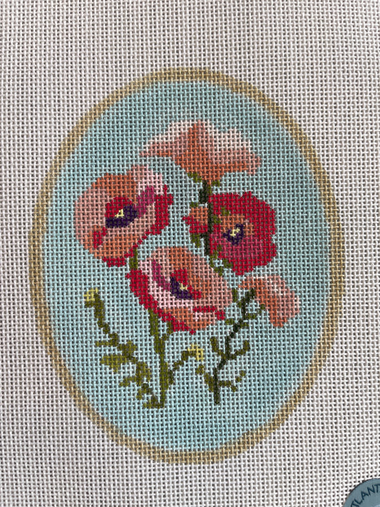 August Birth Flowers Oval C-ABCaug