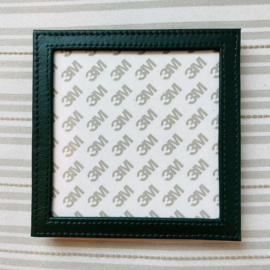 Leather Self Finishing Square Frame - Dark Green A-PESFF DGR