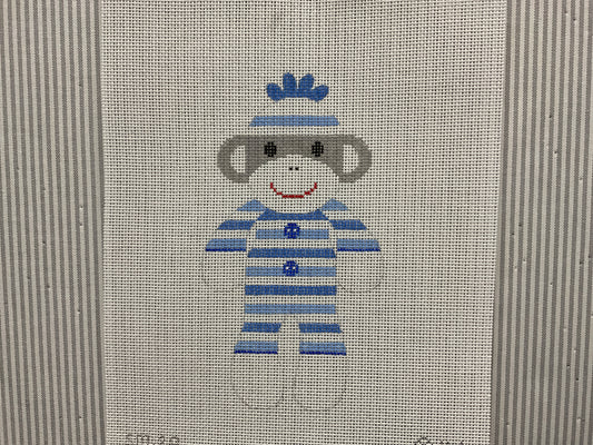 Sock Monkey Blue Stripe PJs C-SM28