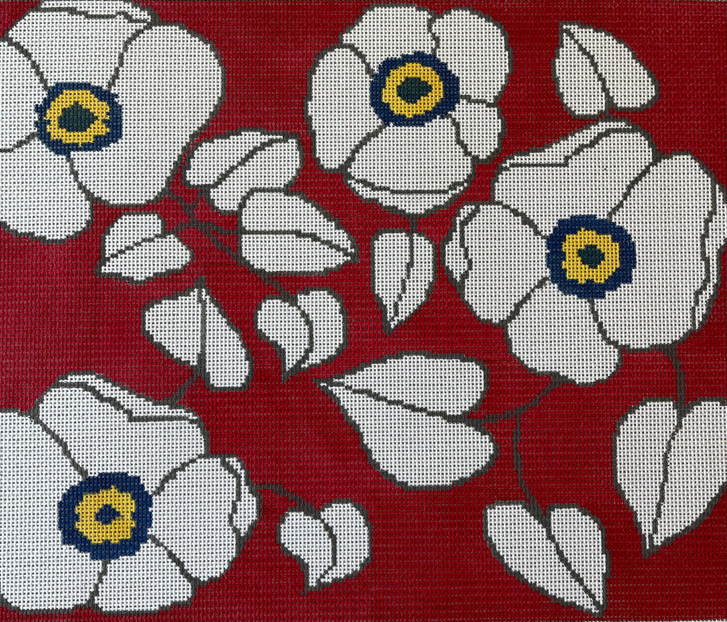 White Flower on Red C-ASIT484