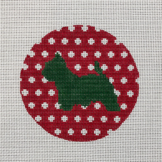 Green Westie with Red and White Polka Dots C-SBNX26