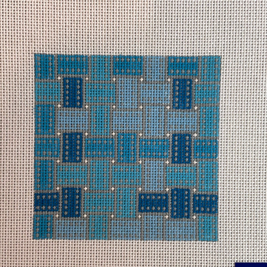 Ribbon 4” square in Light and Dark Blue AF-165D