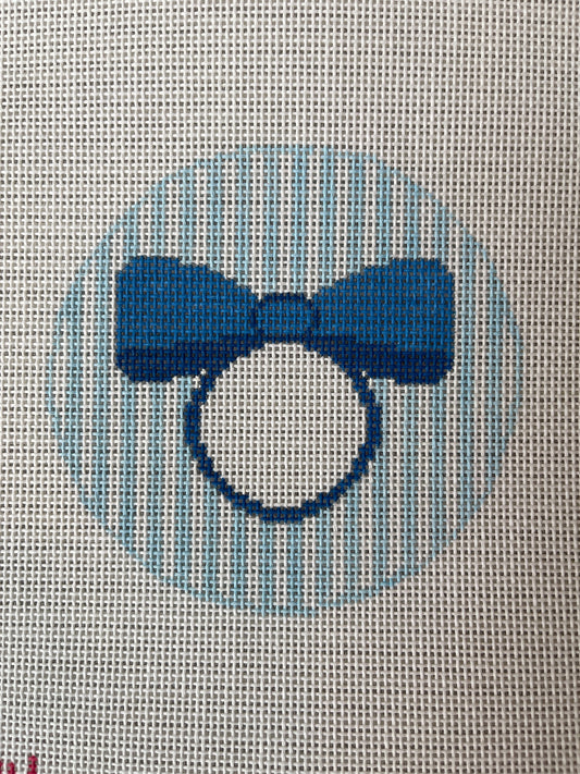 Blue Bow Monogram Round C-RD484