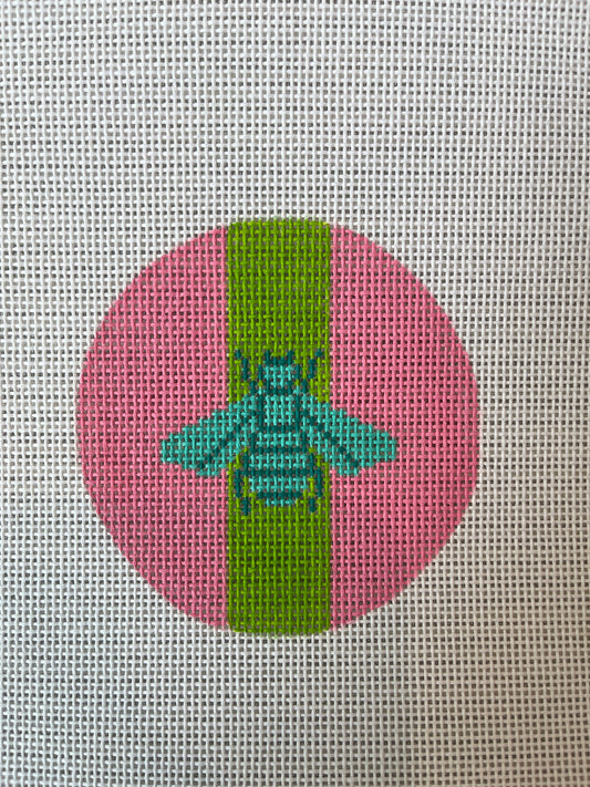 Soft Pink/Green Bee Key Fob Insert C-INSL357