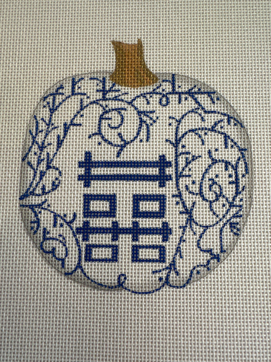 Blue and White Pumpkin w. Vines C-TCDHA-510