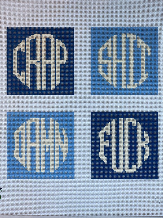 Swear Coasters in Blues C-WN164