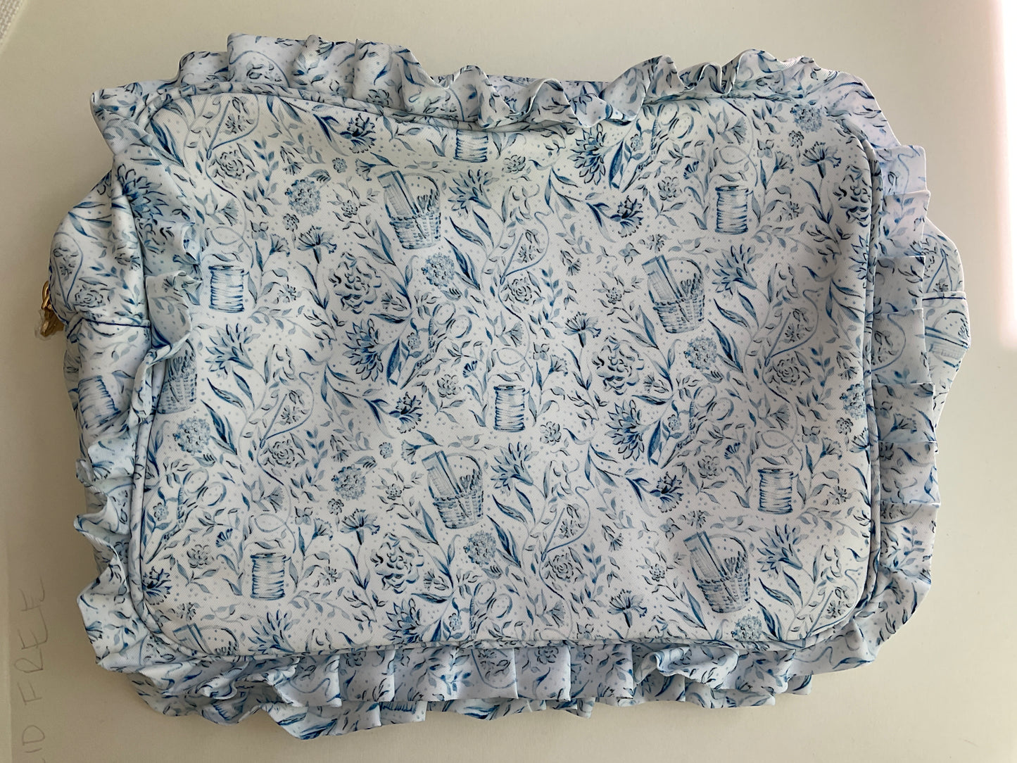 Needlepoint Print Ruffle Project Bag A-PLD12X8RUFFLE