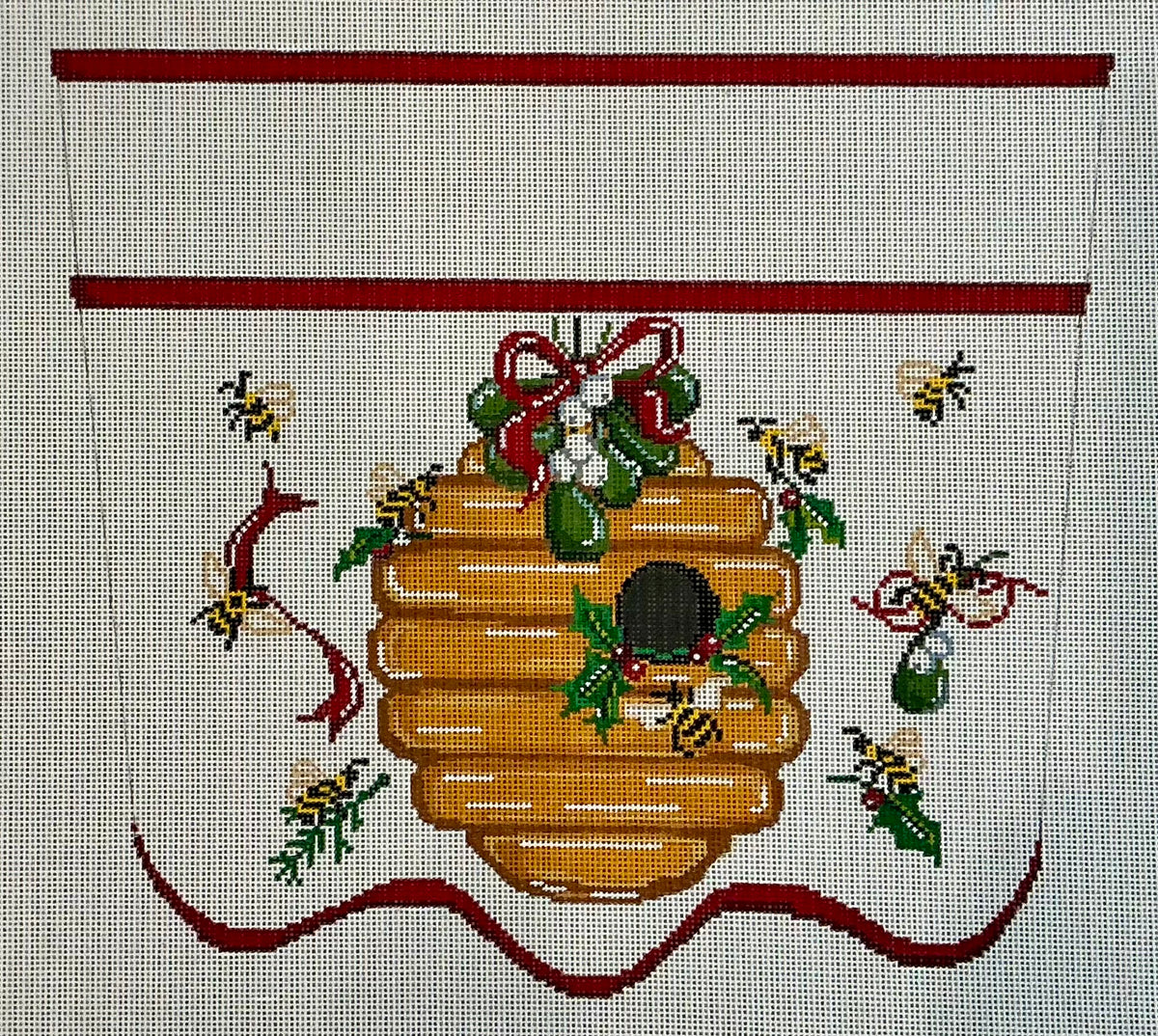 Christmas Bee Hive Stocking Cuff C-TSXC48