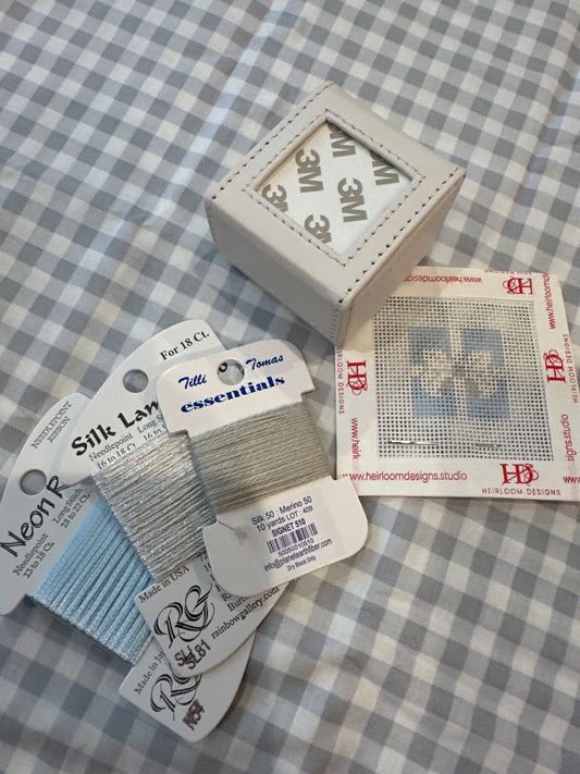 White Mini Jewelry Box Kit A-PE box2 with Tiffany Box canvas