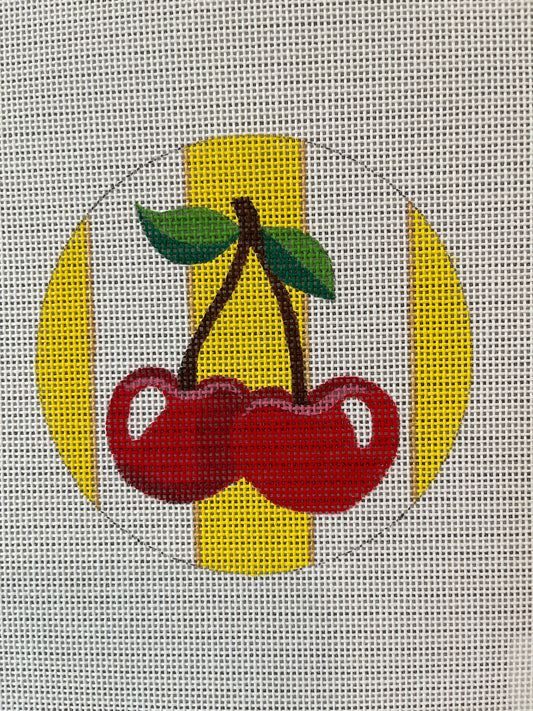 Cherries on Yellow Stripes C-RCHO2750