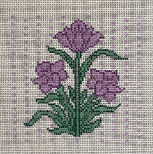 Purple Block Print Flower C-SWS6001