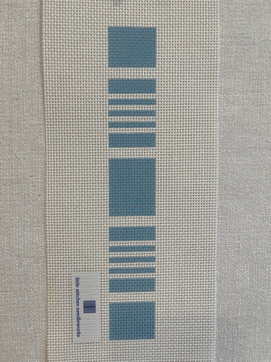 Sky Blue Ticking Stripes Key Fob C-LSNfob4
