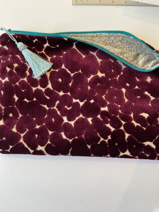 Anna Clutch in Maroon Velvet A-COPA2