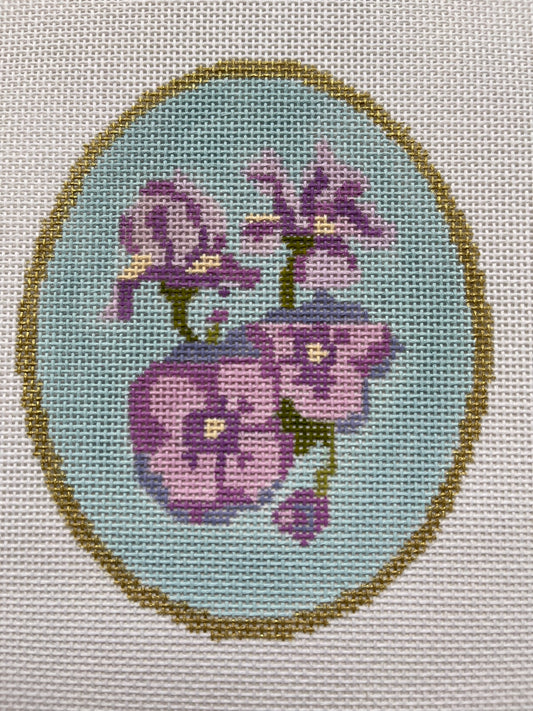 Floral Oval Pansy C-ABCFEB