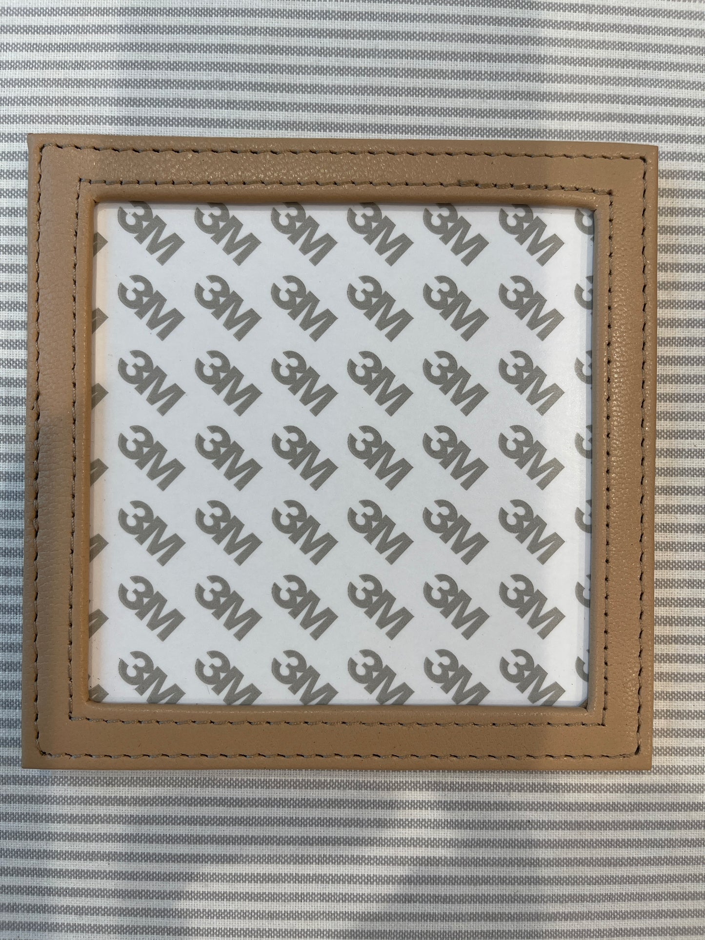 Leather Self Finishing Square Coaster - A-PESFC Tan
