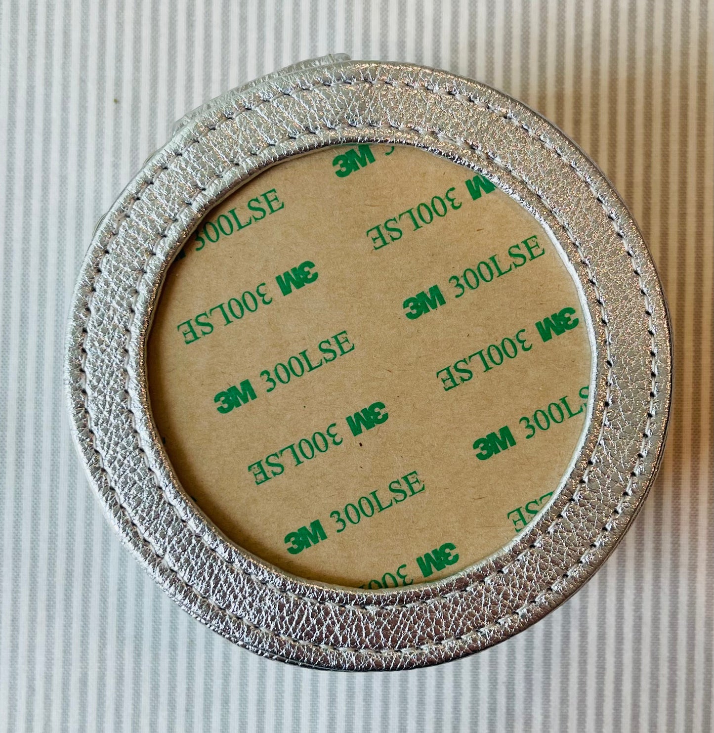 Silver Leather Round Zipper Box 5” A-RRRBSLV