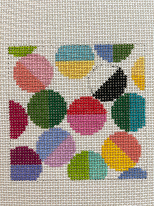 Lulu 4” Square Coaster  (larger dots) C-N45