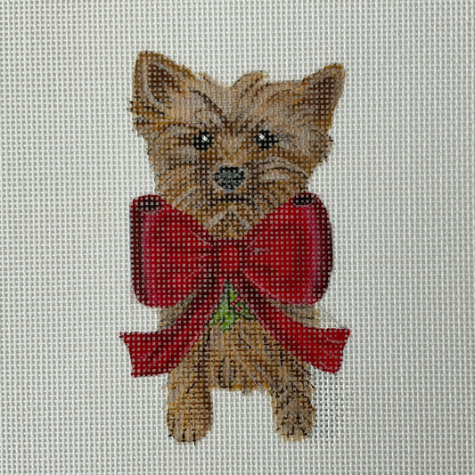 Brown Dog with Holiday Wreath and Bow C-PPDMDG09A