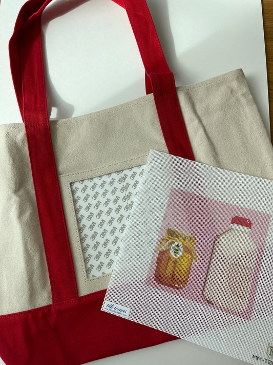 Tote Bag with Milk and Honey Canvas C-TTtote red