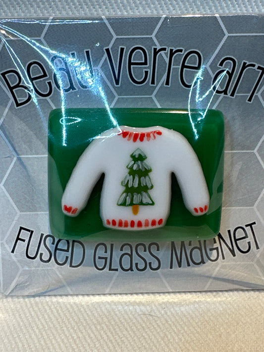 Glass Needle Minder Sweater with Tree A-BVTRE