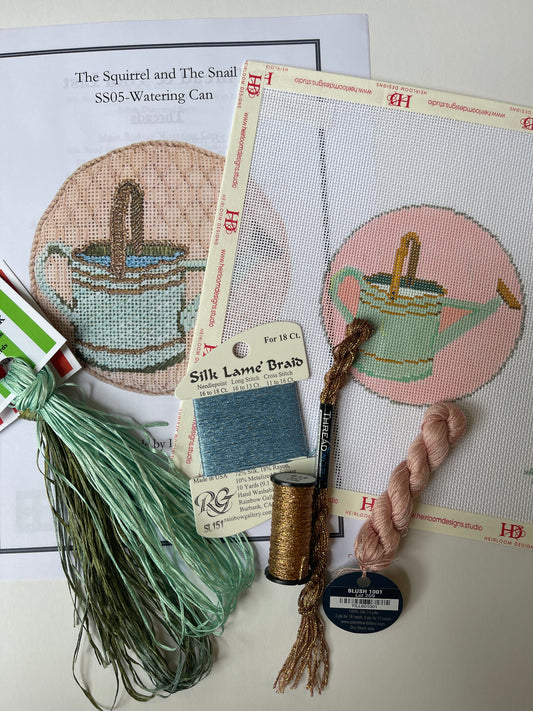 Watering Can Canvas & Stitch Guide  WITH THREAD KIT C-SS05