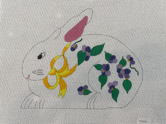 White Bunny with Yellow Ribbon C-CD258F
