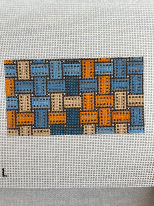 Ribbon Clutch Insert in Blues and Oranges C-AF166L