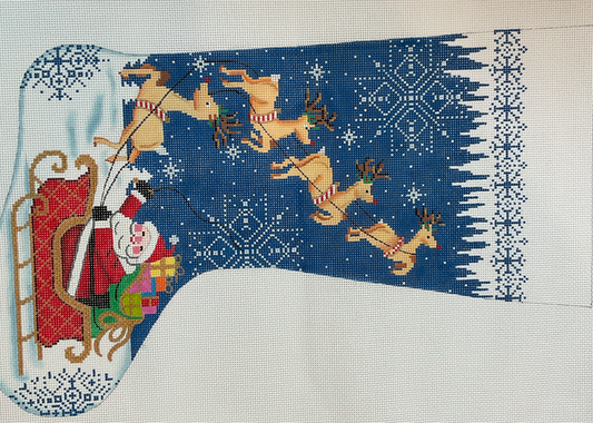 Santa and Reindeer Stocking C-AP2786