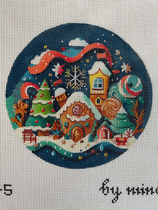 Candy Gingerbread House Round by Mindy C-XM5